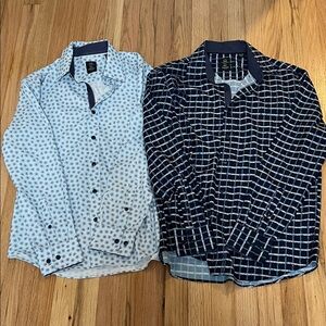 Men's Patterned Button-Up Shirts - Set of 2